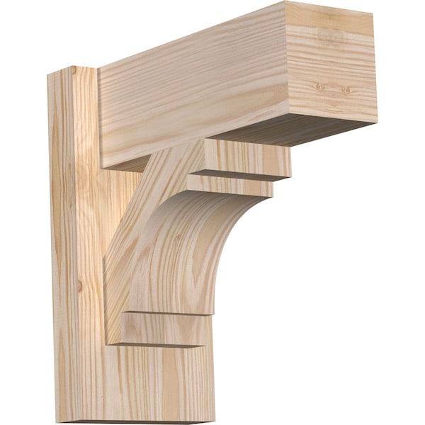 Ekena Millwork Merced Block Smooth Outlooker, Douglas Fir, 5 1/2"W x 12"D x 12"H OUT06X12X12MRC05SDF - main